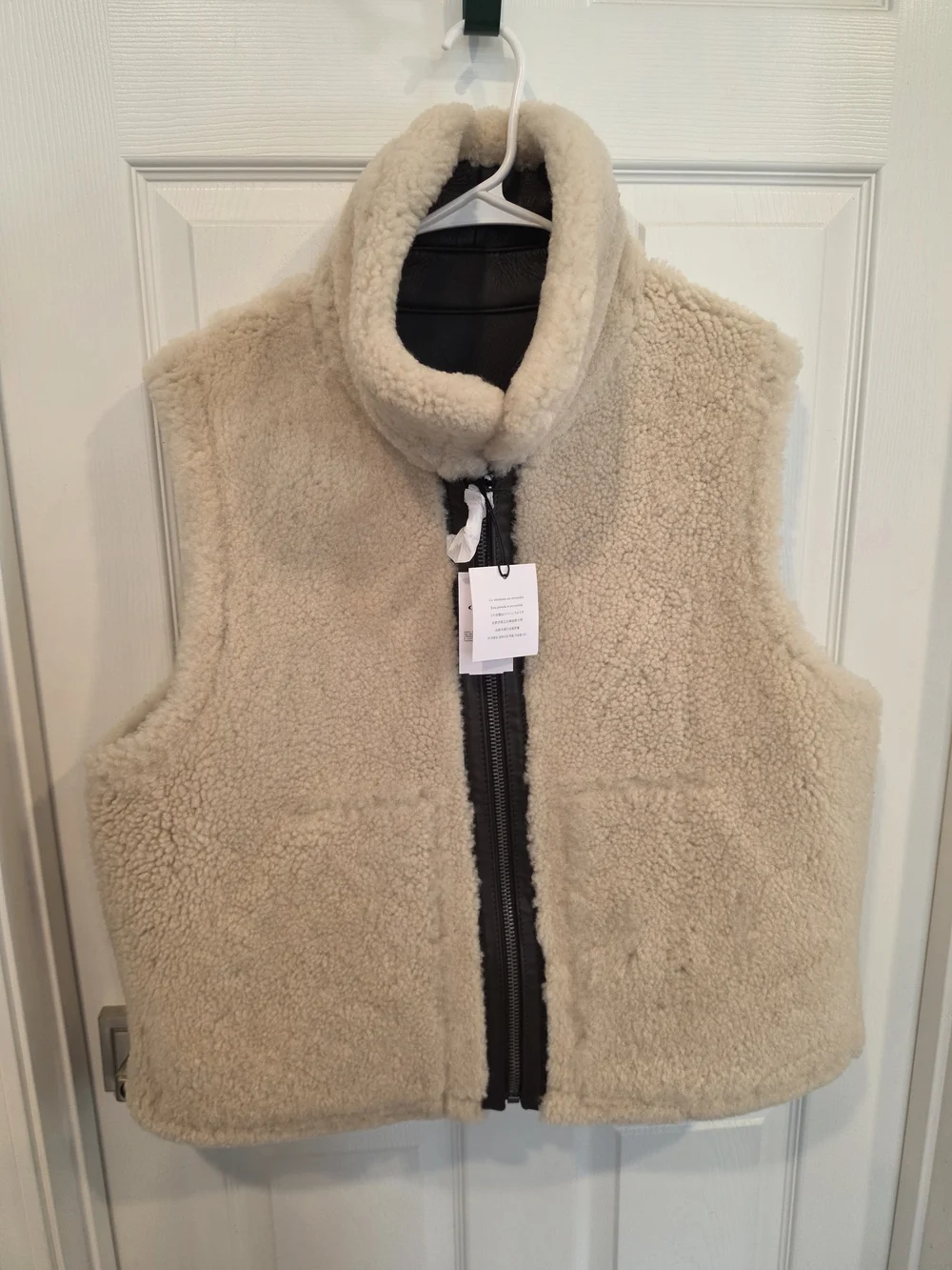 NWT Reversible Coach Brown Leather And Shearling Vest Sizes-M &L